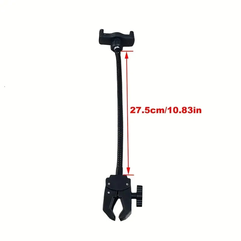Flexible Adjustable Mic Stand Phone Holder with Gooseneck Clamp for Most Smartphones,Ideal for Recording & Live Streaming