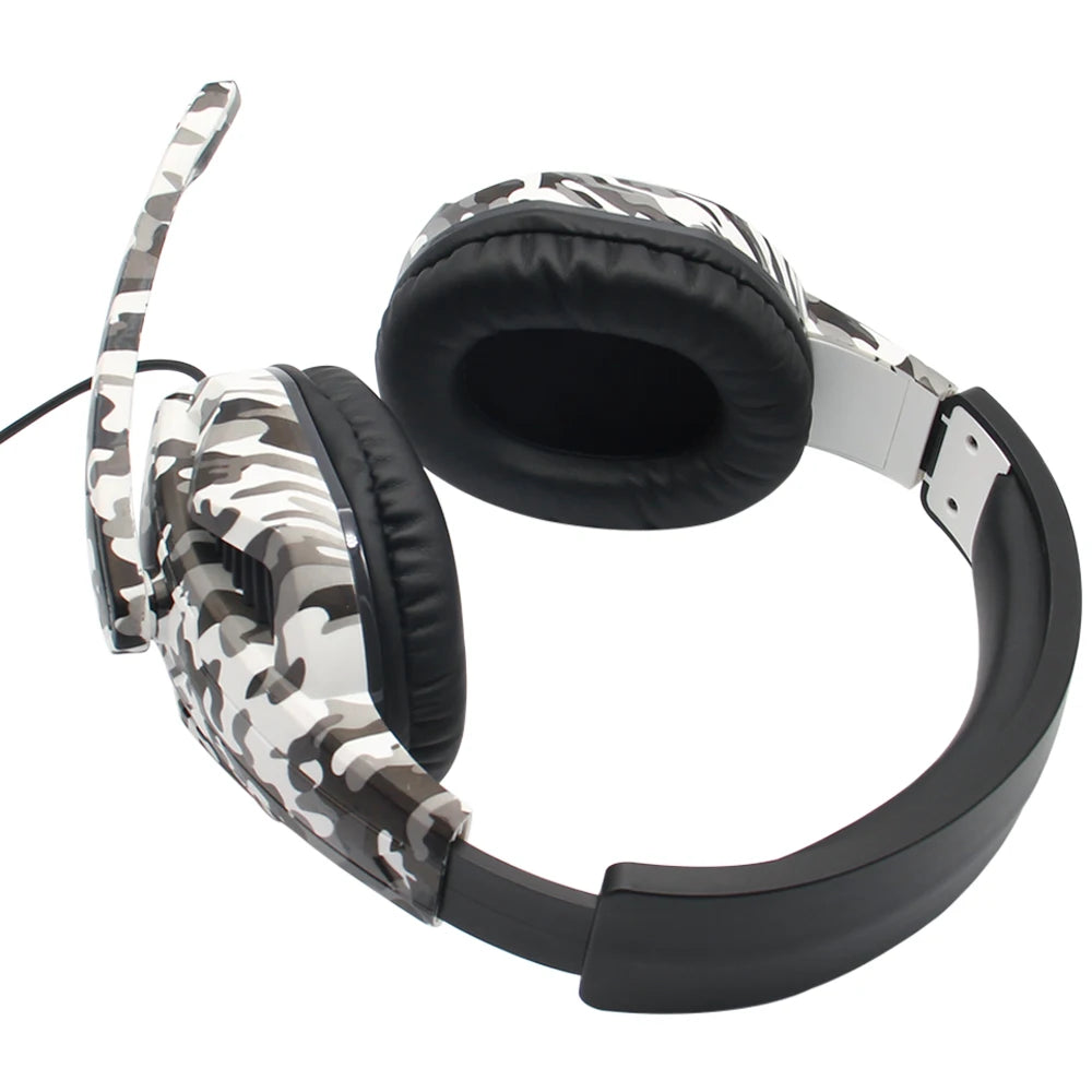 Camouflage Gaming Headset 3.5mm Aux Cool Gamer Headphones for PS4 PS3 Xbox Switch Stereo Head-mounted Computer Headsets Gift