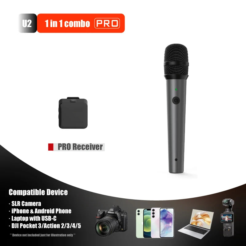 NUNAVO wireless microphone Interview professional microfeono Mic Handle broadcast microphone handheld for iphone smart phone
