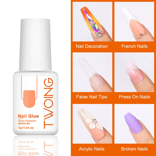 7g Super Strong Nail Glue For False Nail Tips, Acrylic Nails,Press On Nails,Fake Nails Art Decoration Lasting Adhesion