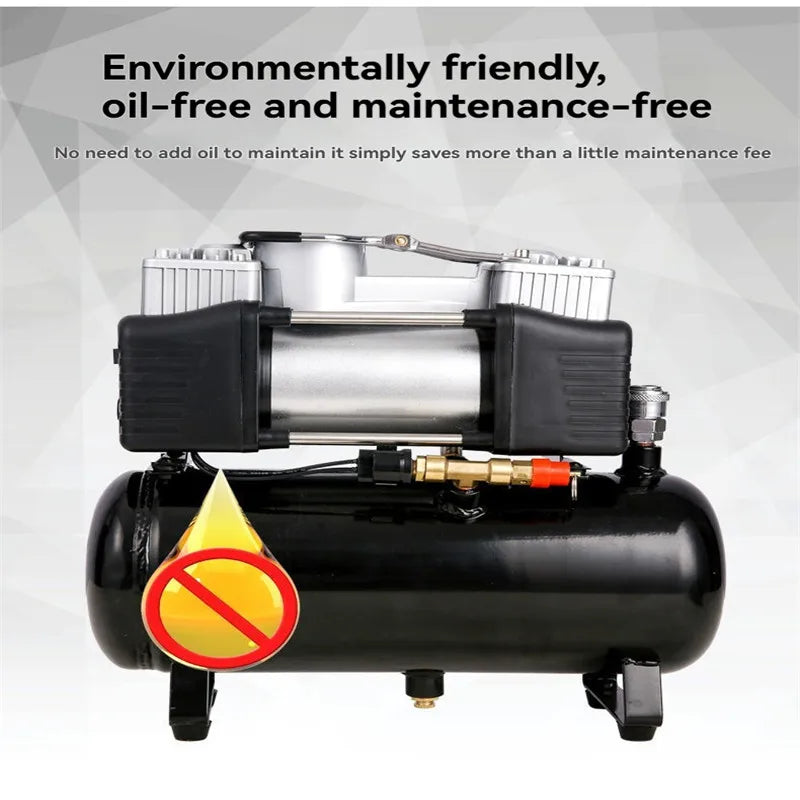 Car mounted air pump 12V/220V 2.5L/4L portable tire inflator electric motorcycle air pump small air compressor