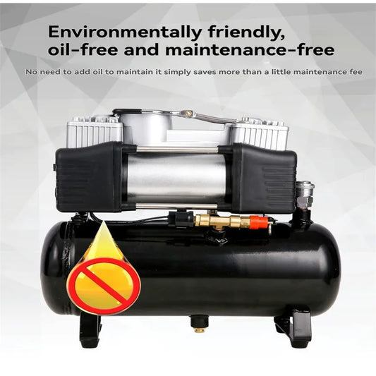 Car mounted air pump 12V/220V 2.5L/4L portable tire inflator electric motorcycle air pump small air compressor