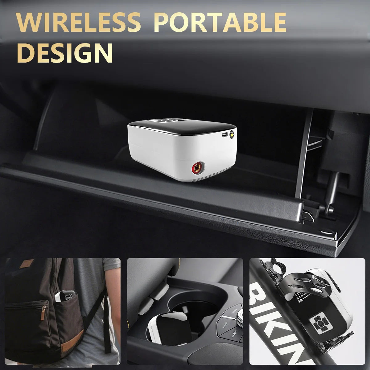 2026 New Rechargeable Portable Led Light Car Tire Inflator Air Compressor For Motorcycle Bicycle Electric Bike