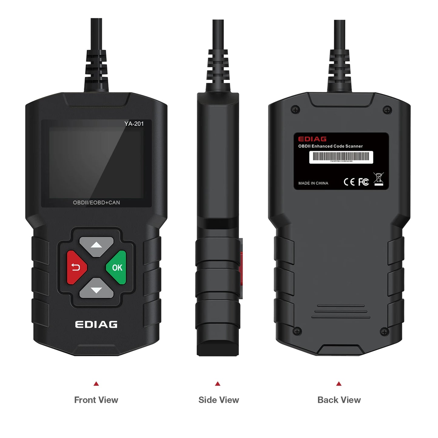 EDIAG YA201 OBDII/EOBD Auto Diagnostic Code Reader OBD2 Scanner with Data Stream Save/Playback Feature
