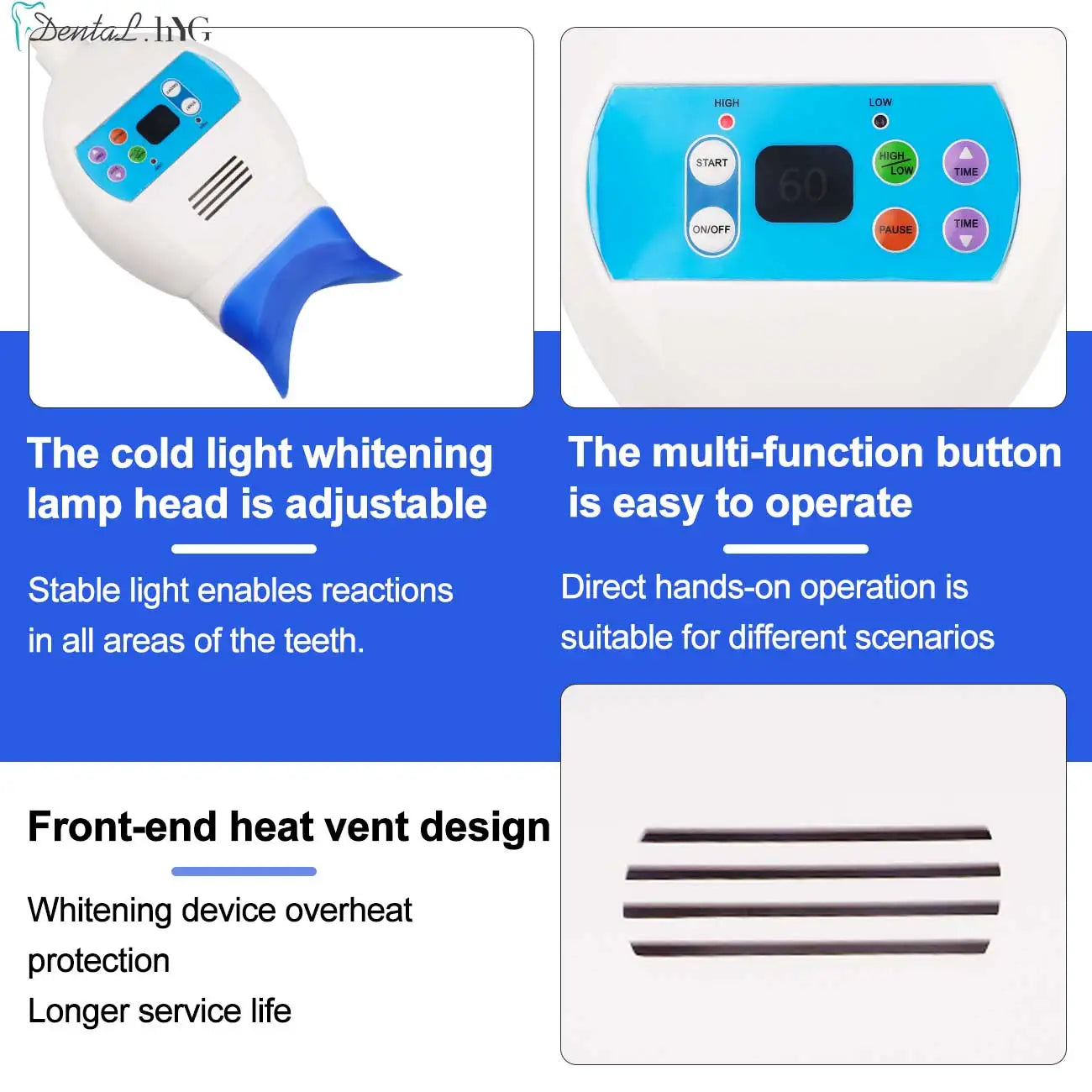 Dental Teeth Whitening Lamp Professional Cold Light Bleaching Blue Color LED Machine Dentistry Equipment Center Pillar Style