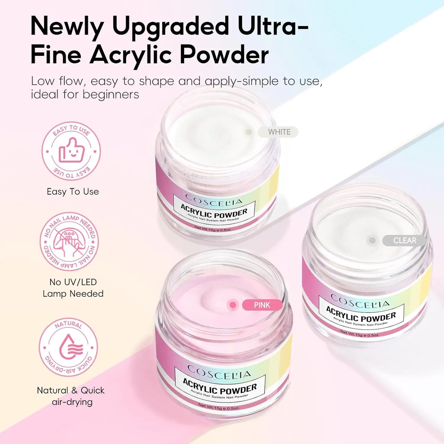 Complete Acrylic Nail Kit with UV Light, Drill, 24 Colors Powder and Gel Polish for Beginners DIY Manicure