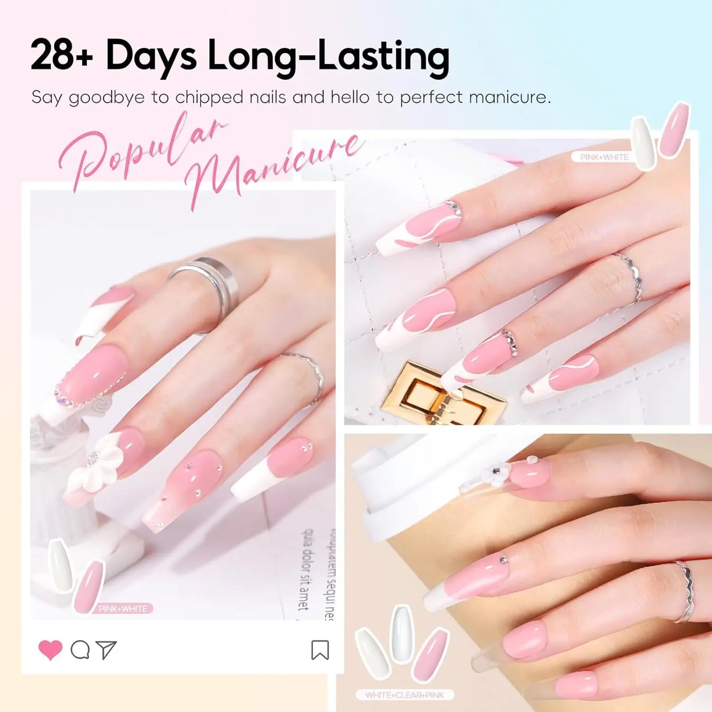 Complete Acrylic Nail Kit with UV Light, Drill, 24 Colors Powder and Gel Polish for Beginners DIY Manicure