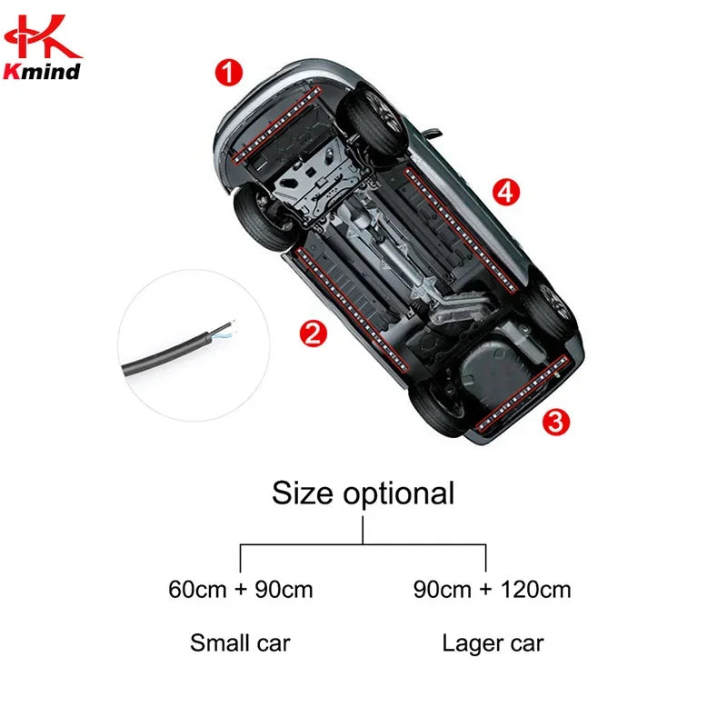 Car Underglow Neon LED Lights for Chassis Strip Light Under Car floor Lighting Auto Atmosphere Lamp Underlights RGB Colorful