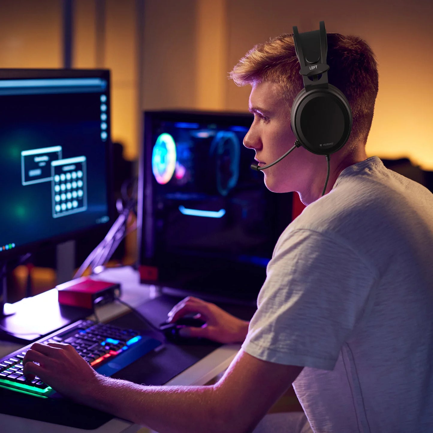 NUBWO Wired Over Ear Gaming Headphones with Noise Canceling Mic N7 Headsets Gamer PS4 Xbox One Stereo Headset for PC/MAC/PS4/PS5
