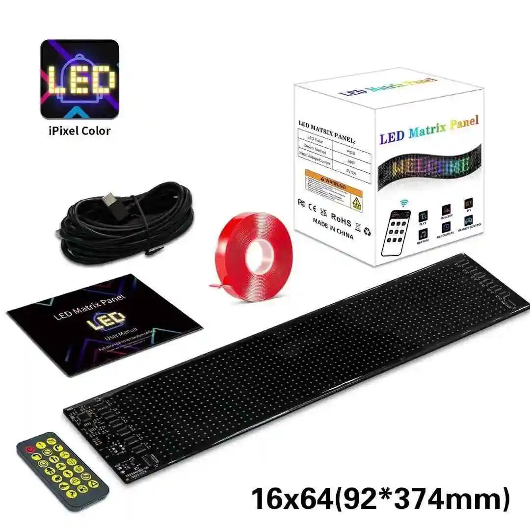 Truck LED Matrix Pixel Panel Display Screen Flexible RGB USB 5V Car Pattern Graffiti Text Projector Animation Shop Reminder Bar