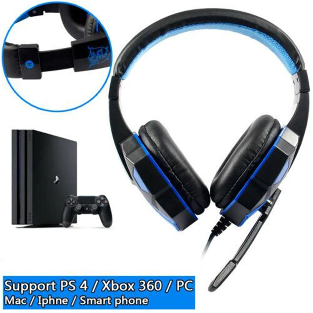 Wired Gaming Headphones With LED Light Noise-cancelling Gamer Headset With Microphone for PC Computer Laptop For PS4 PS5 Xbox