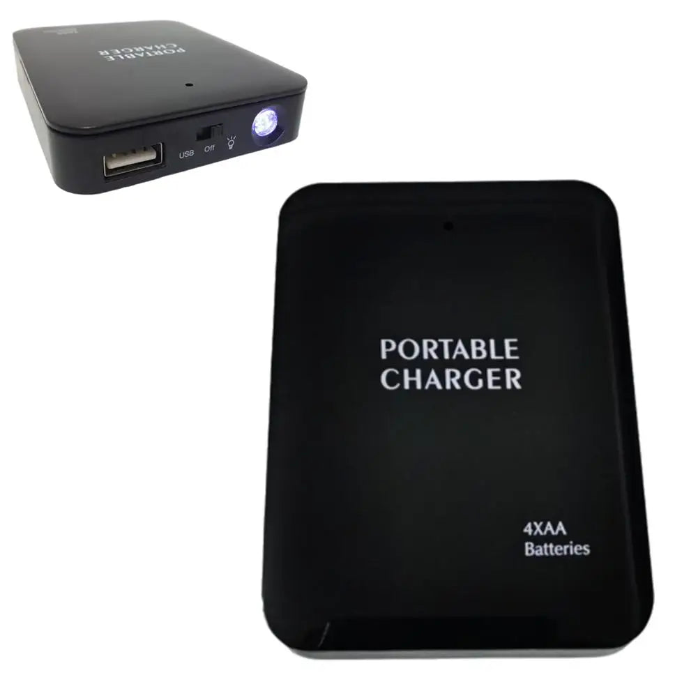 Portable Power Bank Case USB 4 AA Battery External Emergency Charger Case With LED Light For Cell Phone
