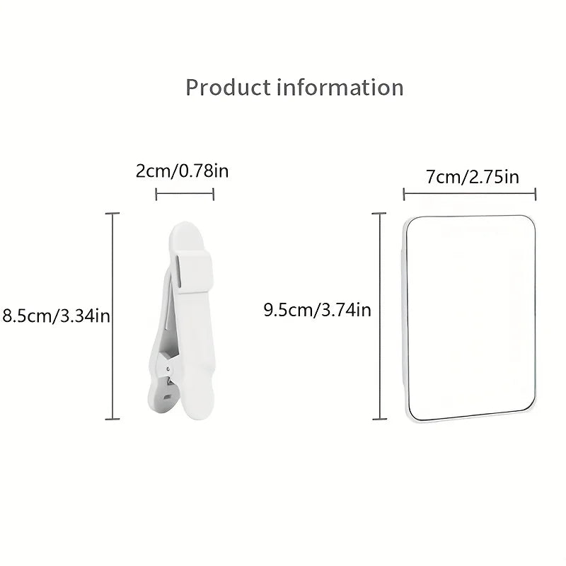 1pc Adjustable Angle Phone Mirror Clip - 360° Rotating Portable Photography Accessory, Durable Plastic, Sleek Design for Outdoor
