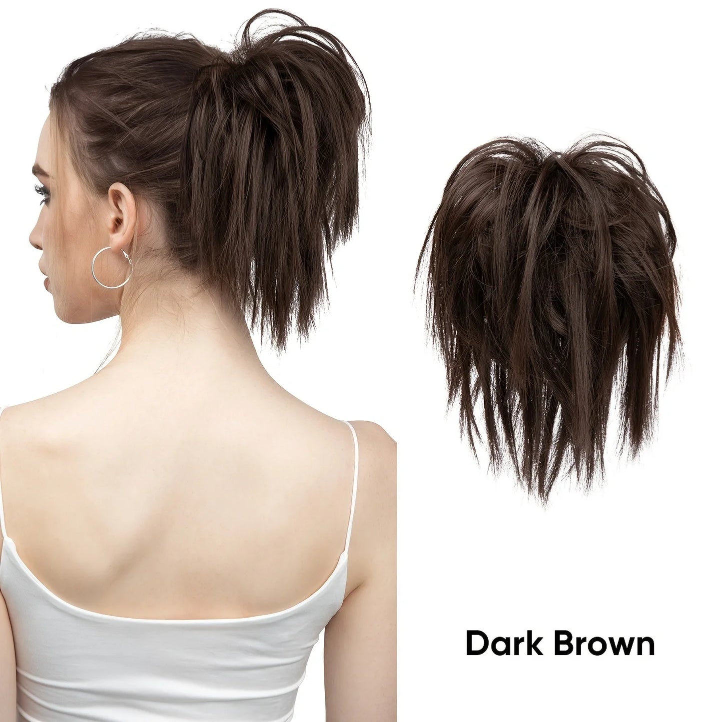 Synthetic Messy Bun Hair Donut,Curly Scrunchie Hair Bun,Synthetic Fiber Hair Extensions for Women,Messy Bun Maker for Quick&Easy