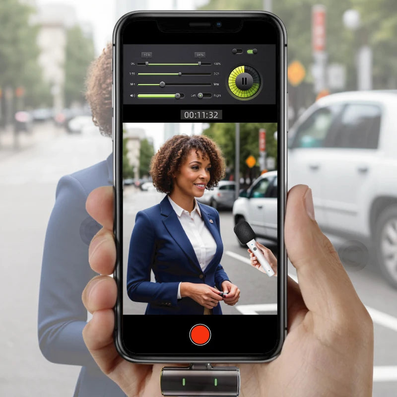 NUNAVO wireless microphone Interview professional microfeono Mic Handle broadcast microphone handheld for iphone smart phone