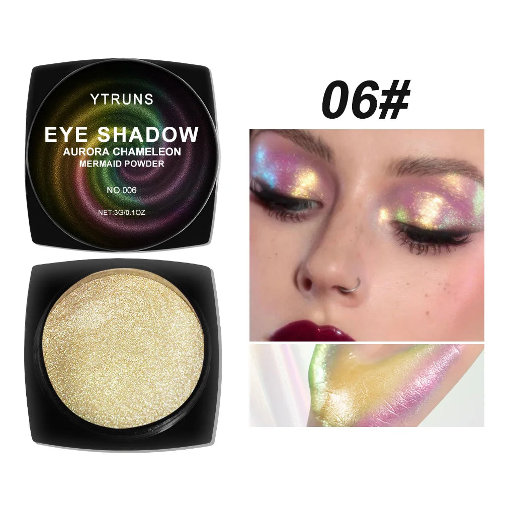 "Chameleon Multichrome Eyeshadow - Color Shifting Pressed Pigment for Metallic & Holographic Makeup"