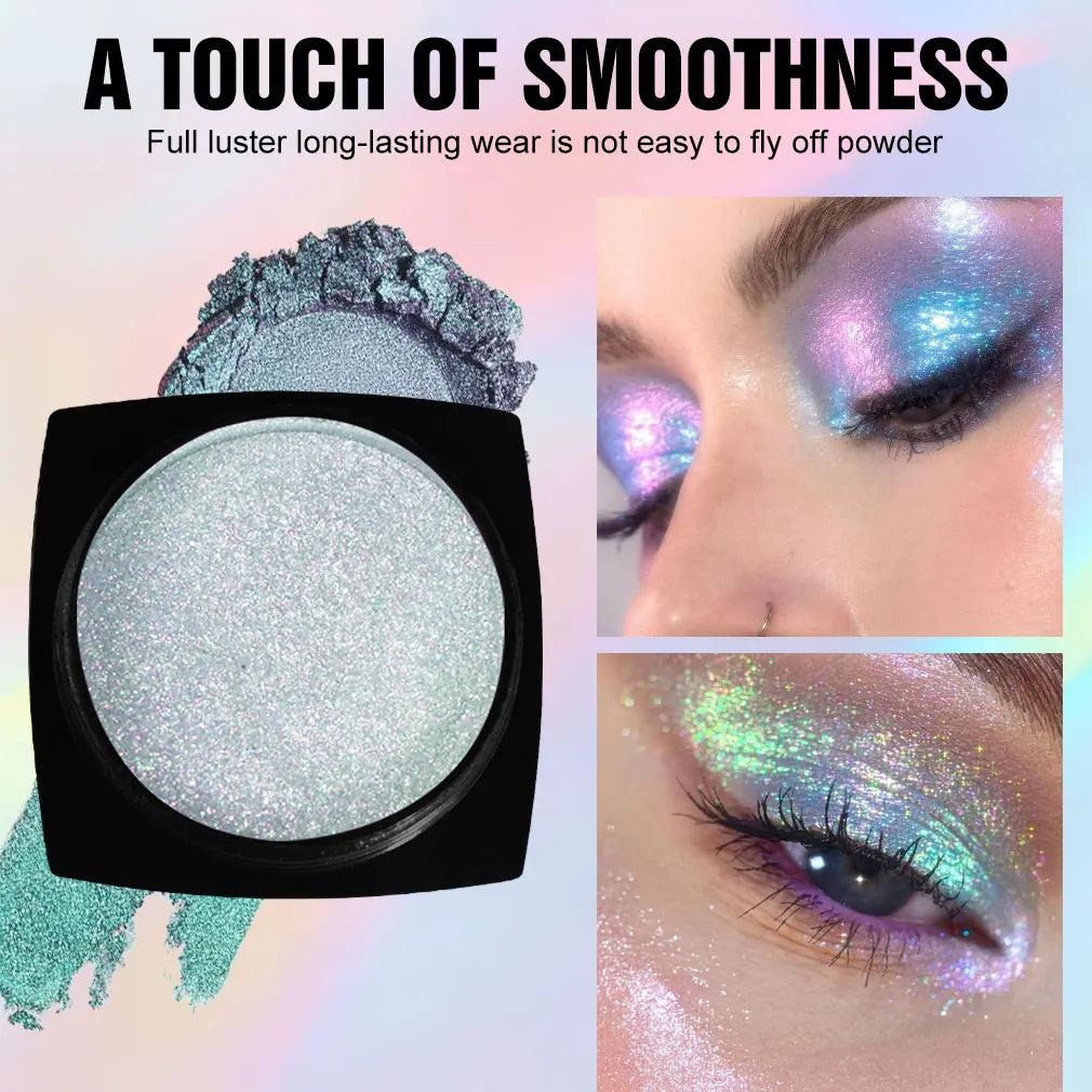 "Chameleon Multichrome Eyeshadow - Color Shifting Pressed Pigment for Metallic & Holographic Makeup"