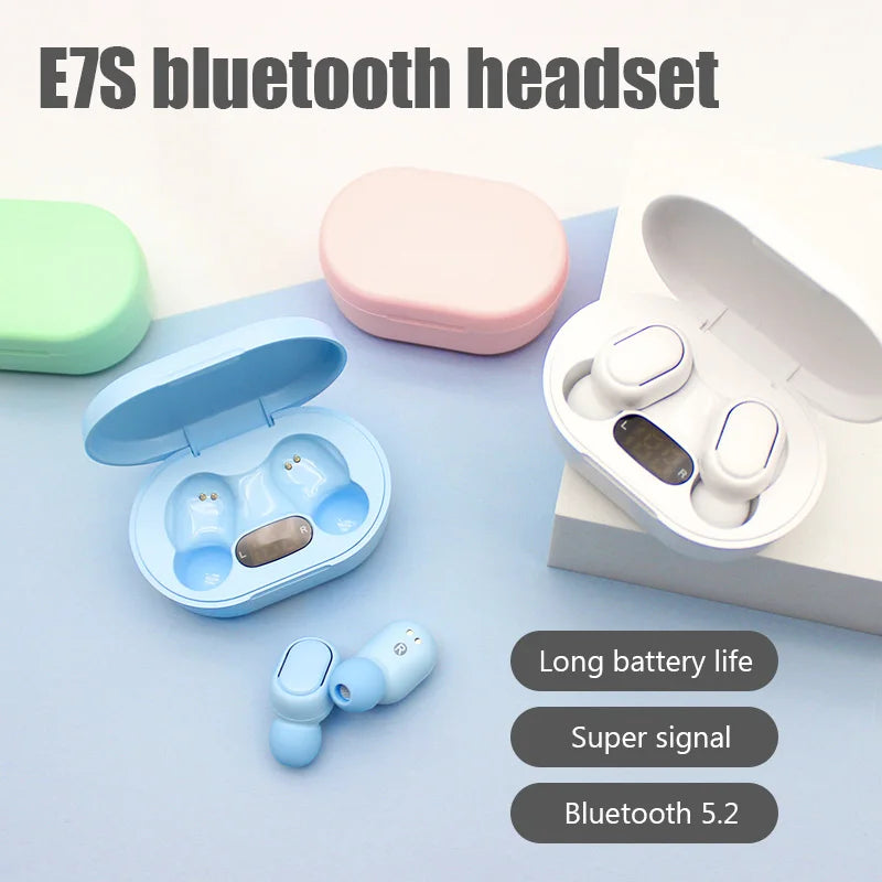 E7S TWS Fone Bluetooth Earphones 5.2 Wireless Headphones Noise Cancelling Earbuds with Mic Wireless Bluetooth Headset