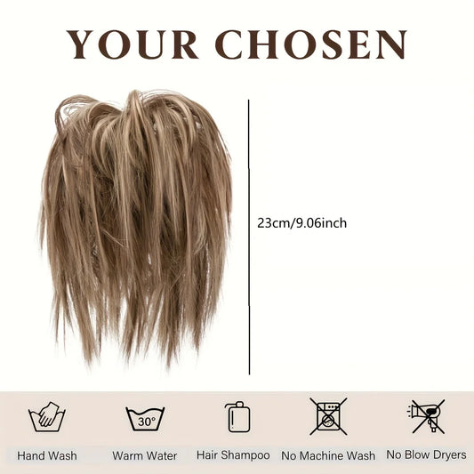 Synthetic Messy Bun Hair Donut,Curly Scrunchie Hair Bun,Synthetic Fiber Hair Extensions for Women,Messy Bun Maker for Quick&Easy