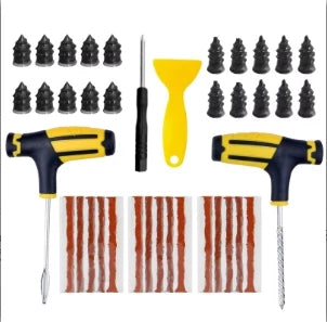 Car Motorcycle Tire Repair Kit Puncture Plug Tools Tyre Puncture Emergency for Tire Strips Stirring Glue Repair Tool Kit