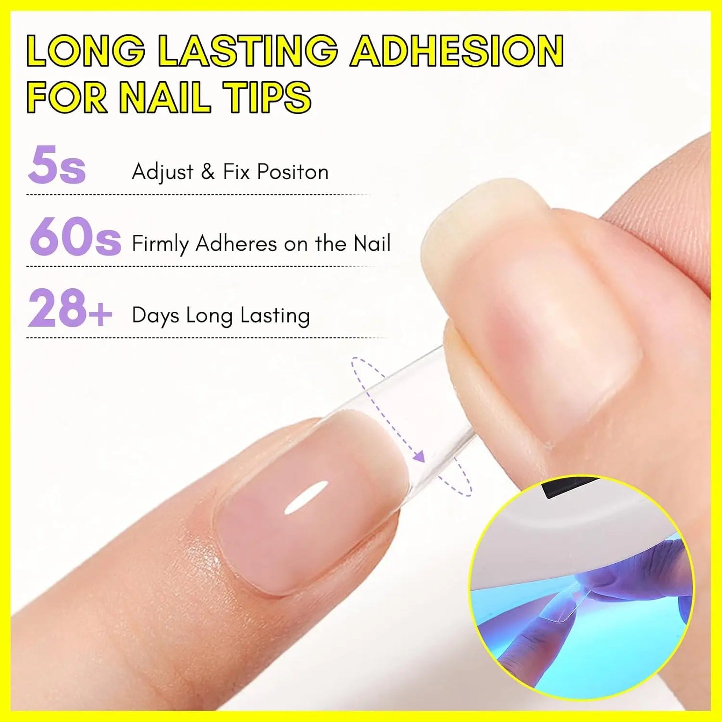 Makartt Nail Glue Gel for Acrylic Nails 3 in 1 Nail Gel Super Strong Brush On UV Nail Glue Long Lasting for False Press On Nails