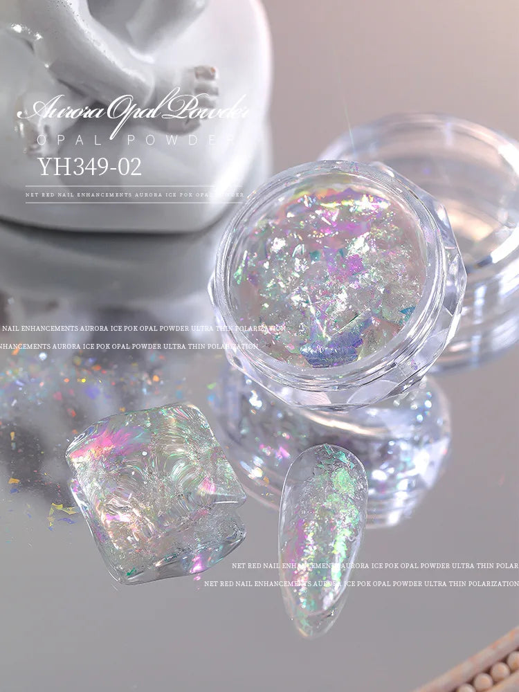 Sparkly Chameleon Nail Opal Flakes Magic Mirror Aurora Thick Nail Sequins Pigment Eye shadow Colorshift Mermaid Nail Chrome Dust