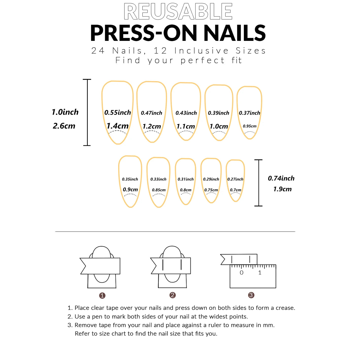 24PCS Pressed Black French Edge False Nails With Pearl And Bow Designs Fully Covered Acrylic False Nails, Reusable False Nails