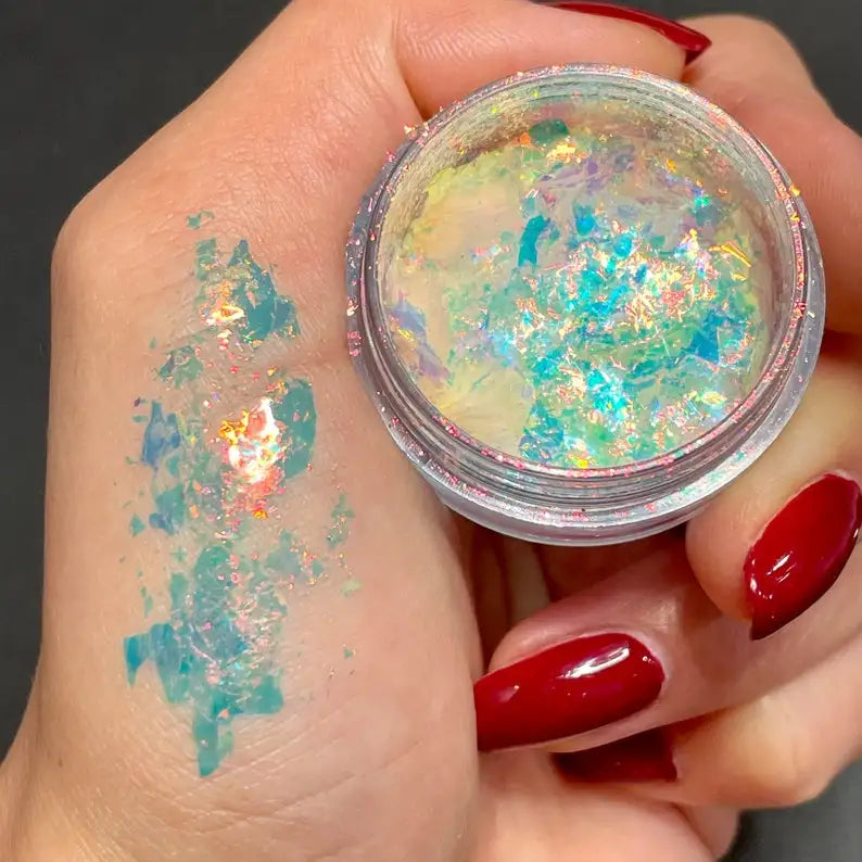 Sparkly Chameleon Nail Opal Flakes Magic Mirror Aurora Thick Nail Sequins Pigment Eye shadow Colorshift Mermaid Nail Chrome Dust