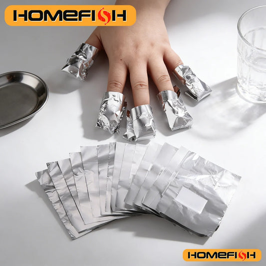50/100pcs Remover Aluminum Foil Nail Wraps For Soak Off Acrylic Gel Polish Professional Cleaning With Cotton Pad Manicure Tools