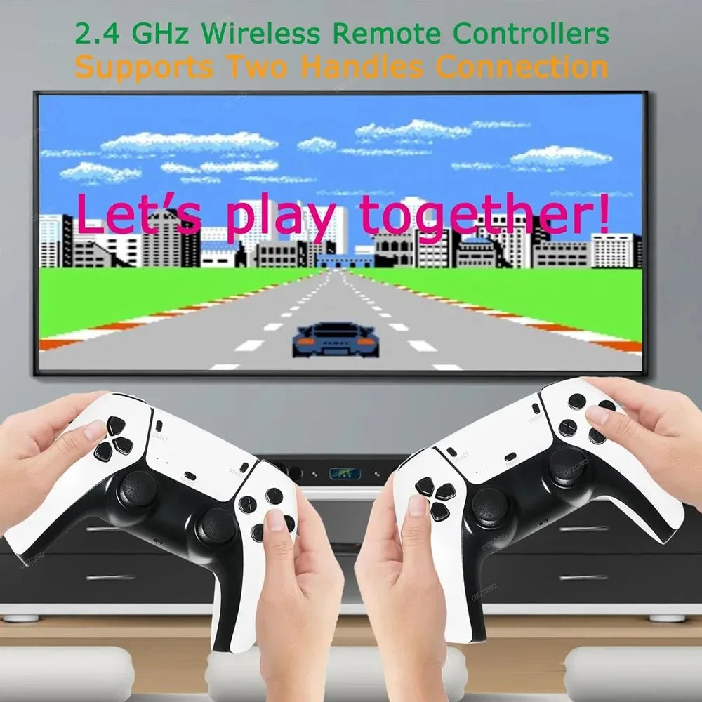 New M15 4K Game Stick  Retro Video Game Console Support 2 Player Built in 30000 Games Wireless Gamepads Video Game Controller