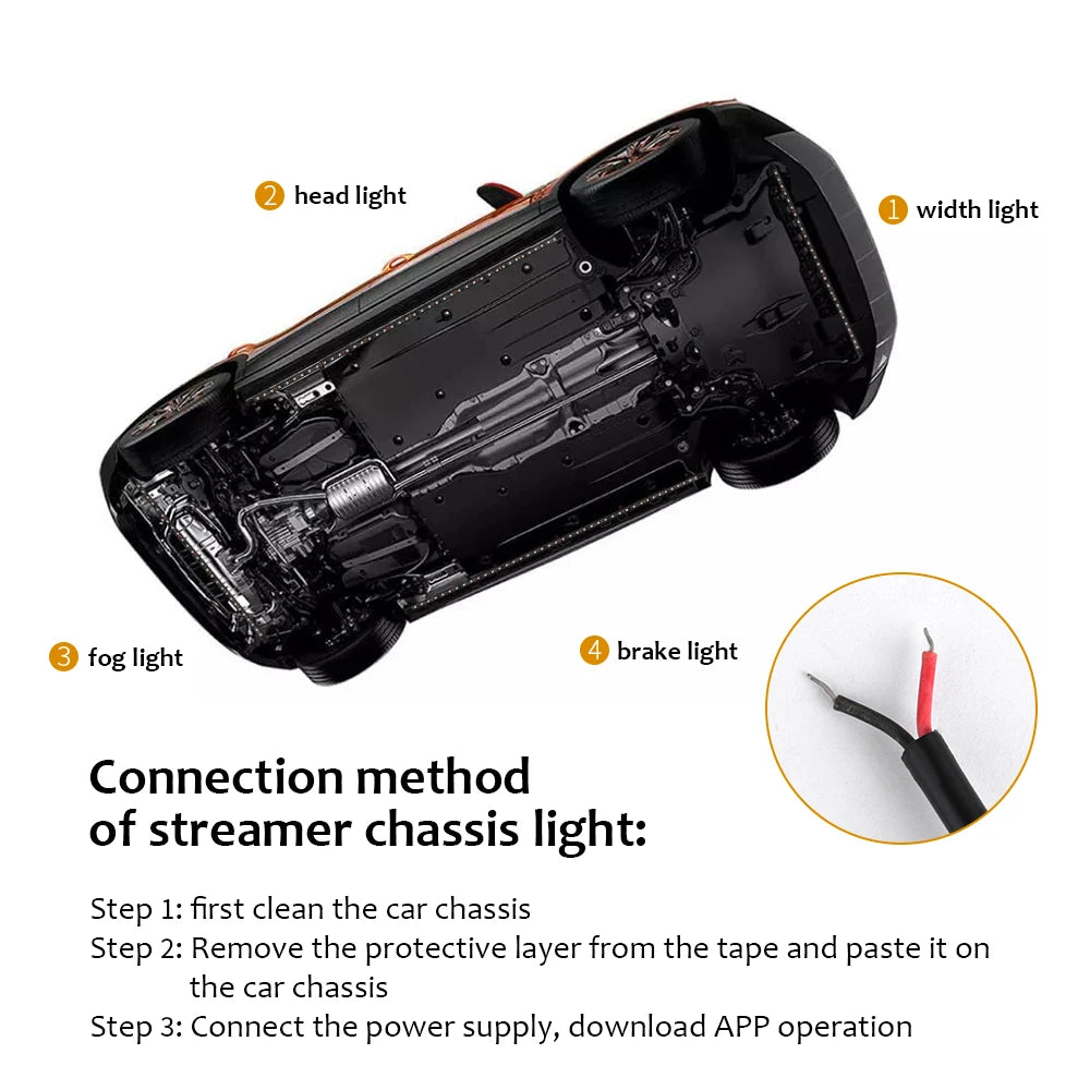 Neon LED RGB Car Underglow Bottom Light Remote/APP Control Flexible Waterproof LED Strip Car Underbody Light Decorative Lamp 12V