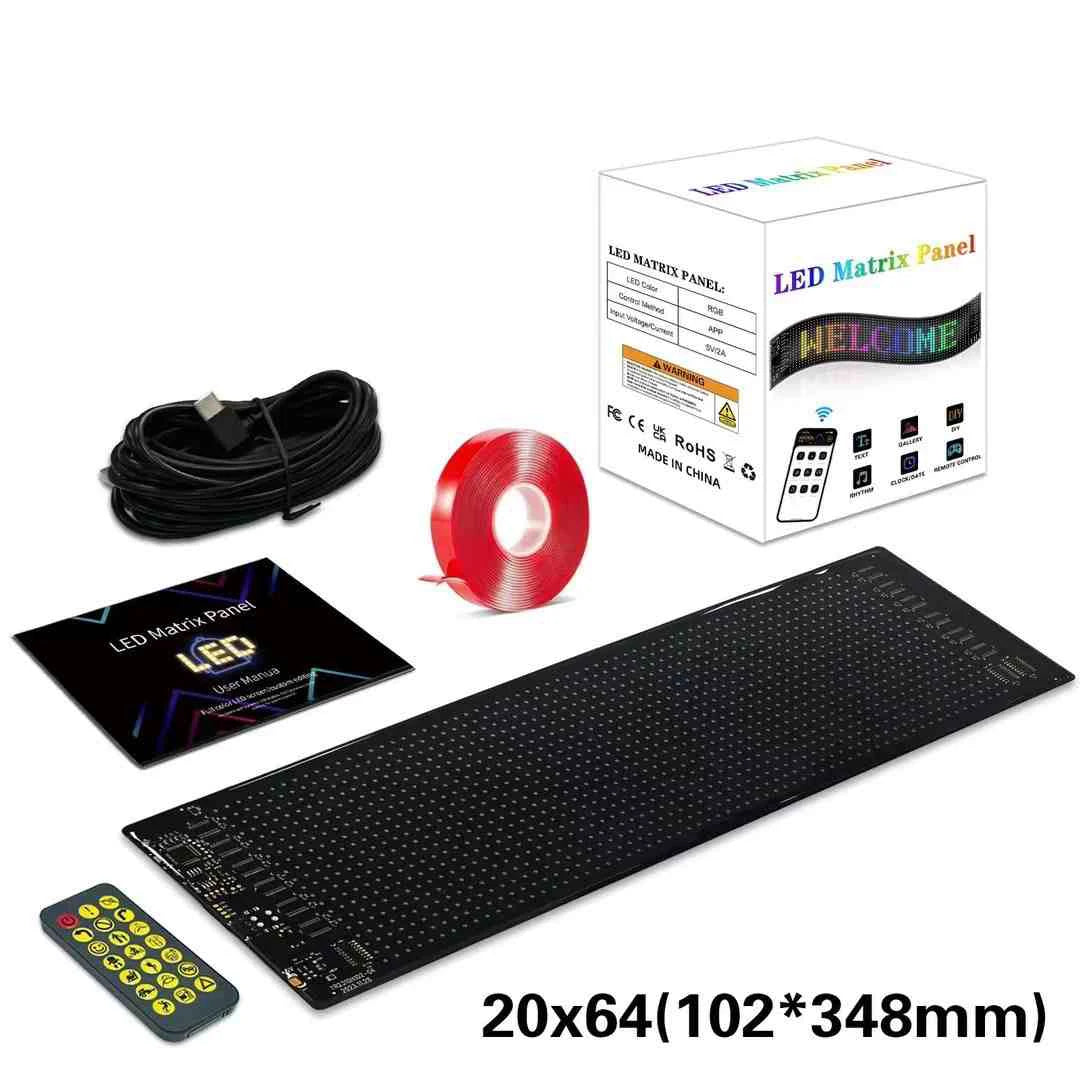 Truck LED Matrix Pixel Panel Display Screen Flexible RGB USB 5V Car Pattern Graffiti Text Projector Animation Shop Reminder Bar