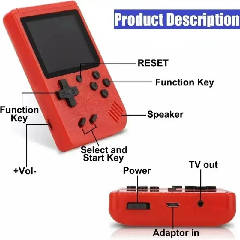 Portable Retro Mini Video Game Console 8-Bit Handheld Game Player Built-in 500 Games AV Out Game Console Valentine's Day Gift