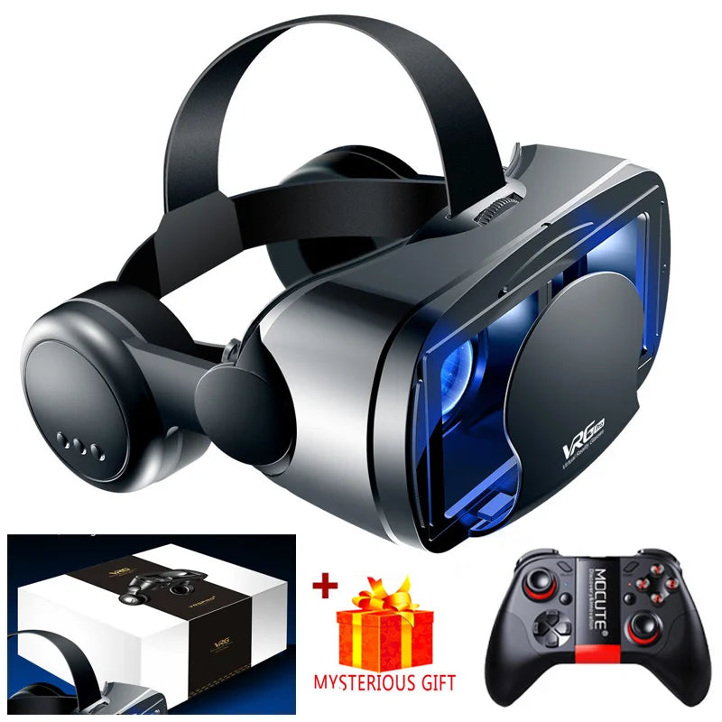 VRG Pro Virtual Reality VR Glasses Headset Devices Viar 3D Helmet Goggles Lenses Smart For Smartphone Cell Phone Mobile Game Set