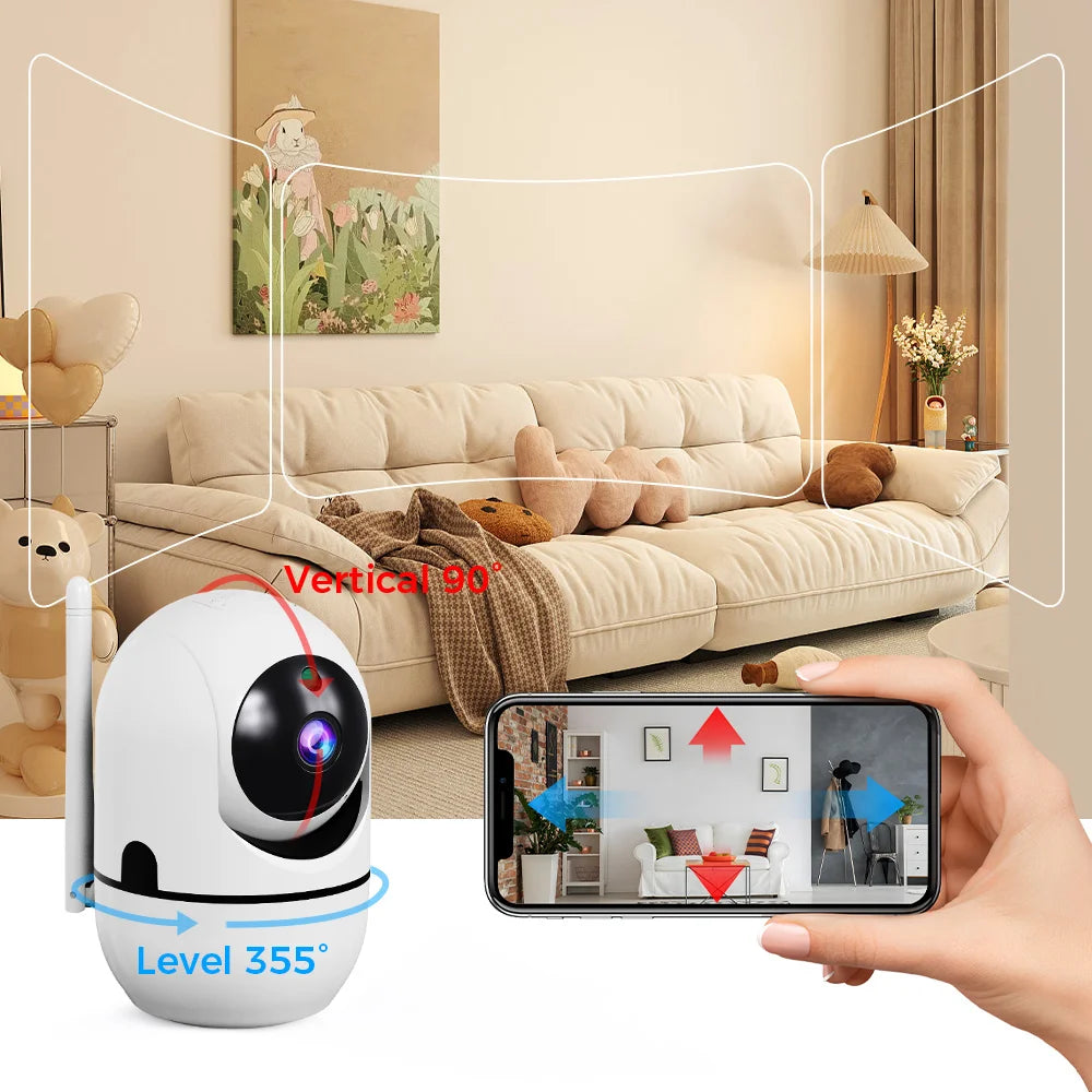 3MP WiFi IP Camera Pan-Tilt Home Security Camera 2.4GHz WiFi Two Way Audio Motion Detection Night Vision Alarm Push Surveillance