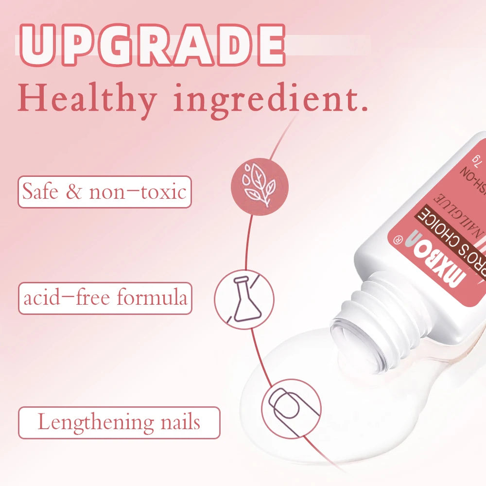 5pcs 7g Nail Glue for Press-Ons & Acrylic False Nails Super Strong Clear Waterproof Gel Long-Lasting Easy Application Nail Tools