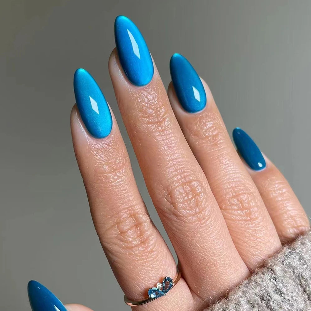 Instantly Upgrade Your Look with, 24pcs Y2K Almondnails Crystal Cat Eye tip press on nails medium, Cat Eye Acrylic Fit Perfectly