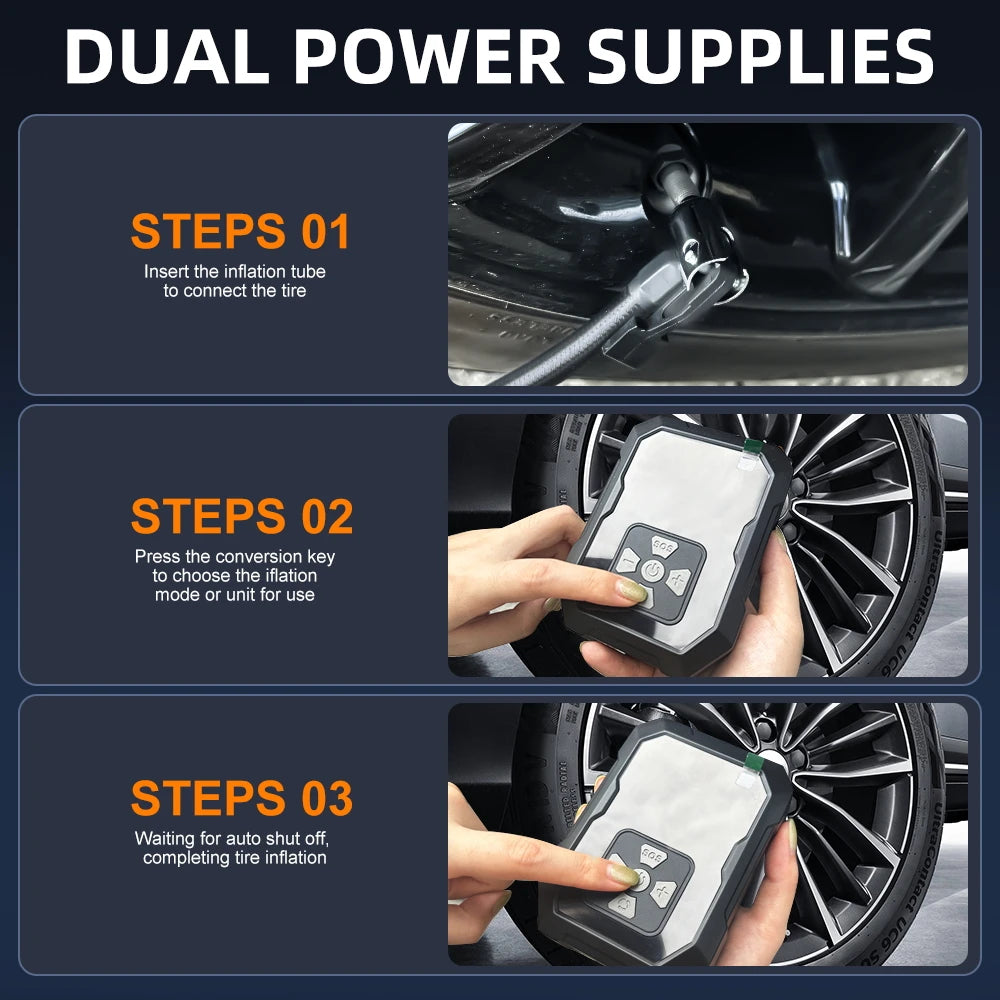 YIJU Mini Air Pump Tire Inflator Car Electric Mini 30L/Min Portable Air Compressor For Car Motorcycles Bicycle Inflatable