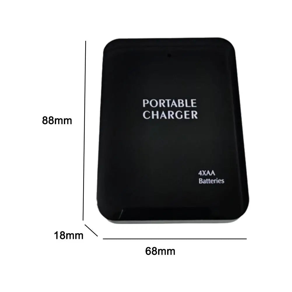 Portable Power Bank Case USB 4 AA Battery External Emergency Charger Case With LED Light For Cell Phone