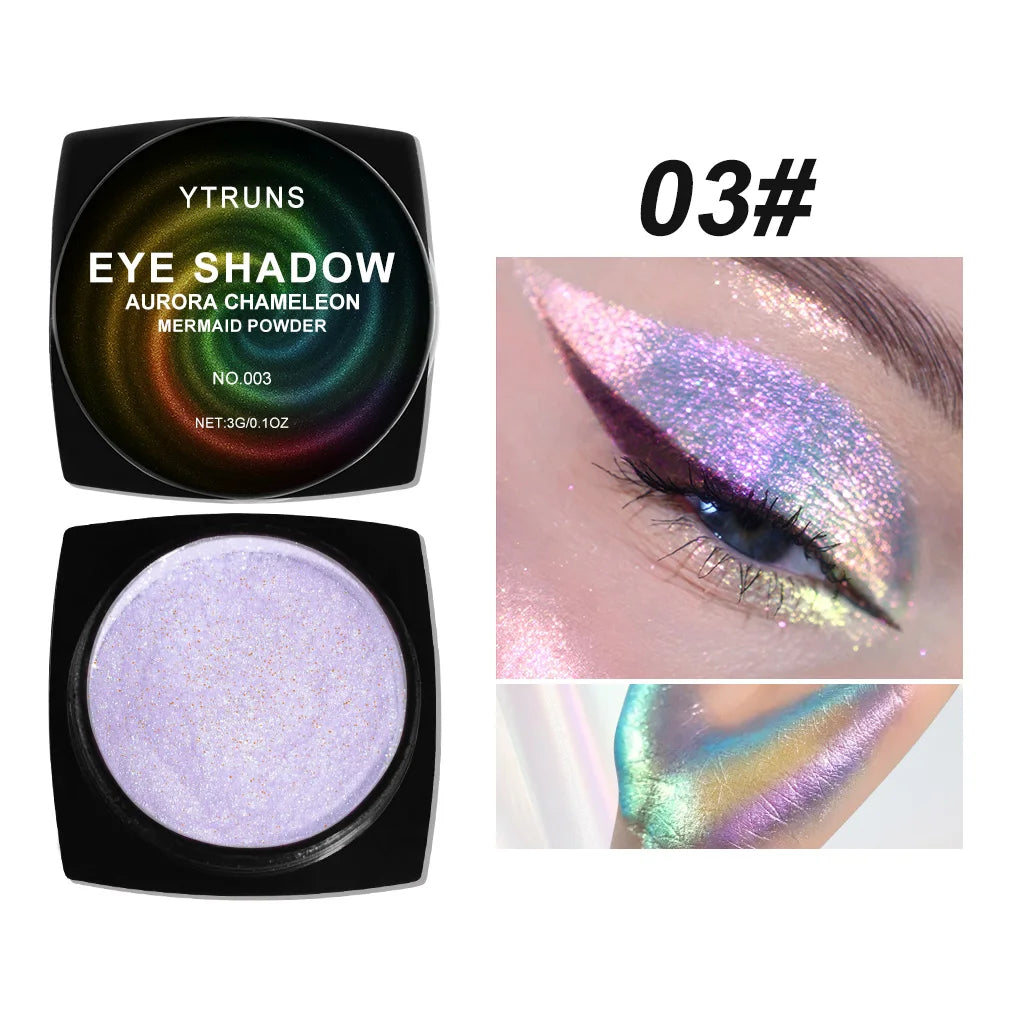 "Chameleon Multichrome Eyeshadow - Color Shifting Pressed Pigment for Metallic & Holographic Makeup"