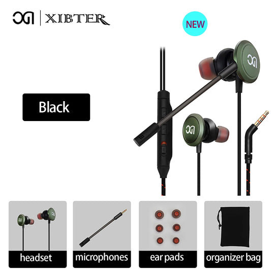 XIBTER H51 Gaming Headset Wired Stereo 3.5mm Headphones Detachable Noise Canceling Mic for PC, PS4,PS5, Xbox 3D Surround Sound