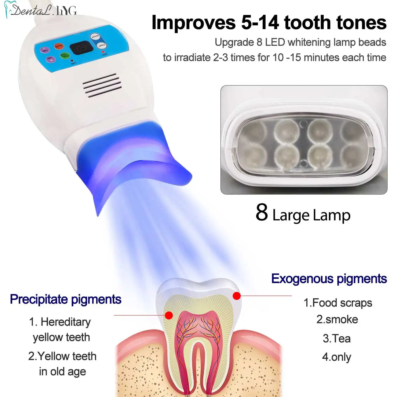 Dental Teeth Whitening Lamp Professional Cold Light Bleaching Blue Color LED Machine Dentistry Equipment Center Pillar Style