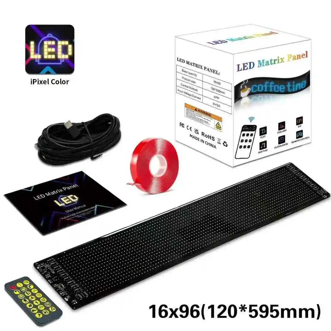 Truck LED Matrix Pixel Panel Display Screen Flexible RGB USB 5V Car Pattern Graffiti Text Projector Animation Shop Reminder Bar