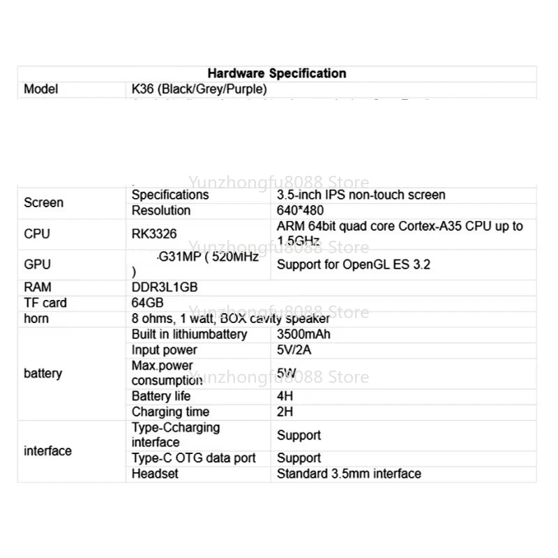 L K36 Handheld Game Console 3.5 Inch Screen Linux System 64g 15000 Game Classic Portable Retro R36S Handheld Game Console