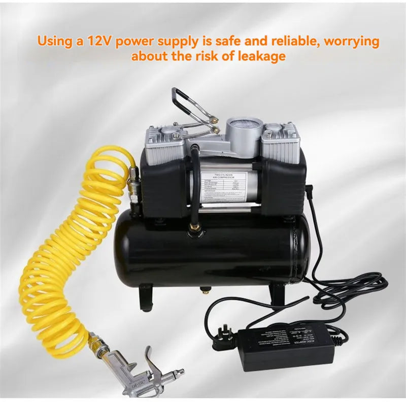 Car mounted air pump 12V/220V 2.5L/4L portable tire inflator electric motorcycle air pump small air compressor