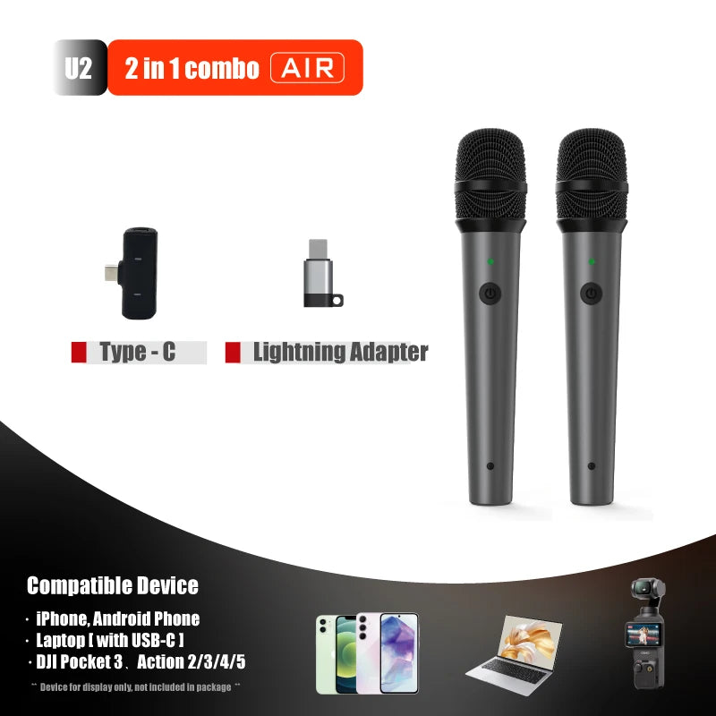 NUNAVO wireless microphone Interview professional microfeono Mic Handle broadcast microphone handheld for iphone smart phone