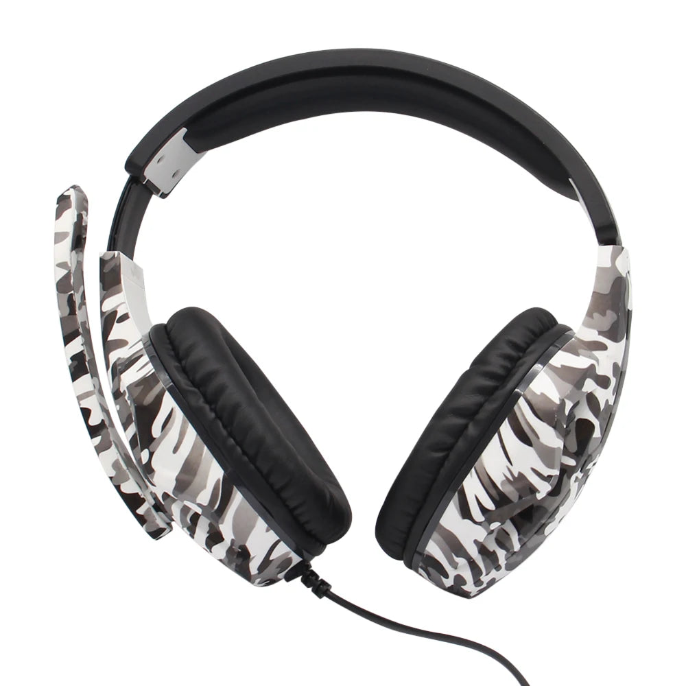 Camouflage Gaming Headset 3.5mm Aux Cool Gamer Headphones for PS4 PS3 Xbox Switch Stereo Head-mounted Computer Headsets Gift