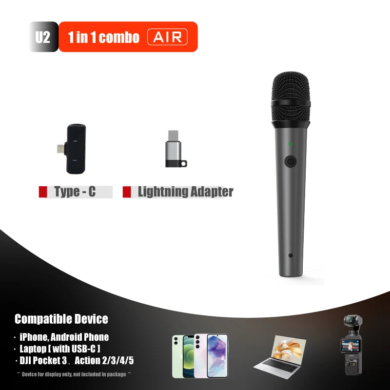 NUNAVO wireless microphone Interview professional microfeono Mic Handle broadcast microphone handheld for iphone smart phone