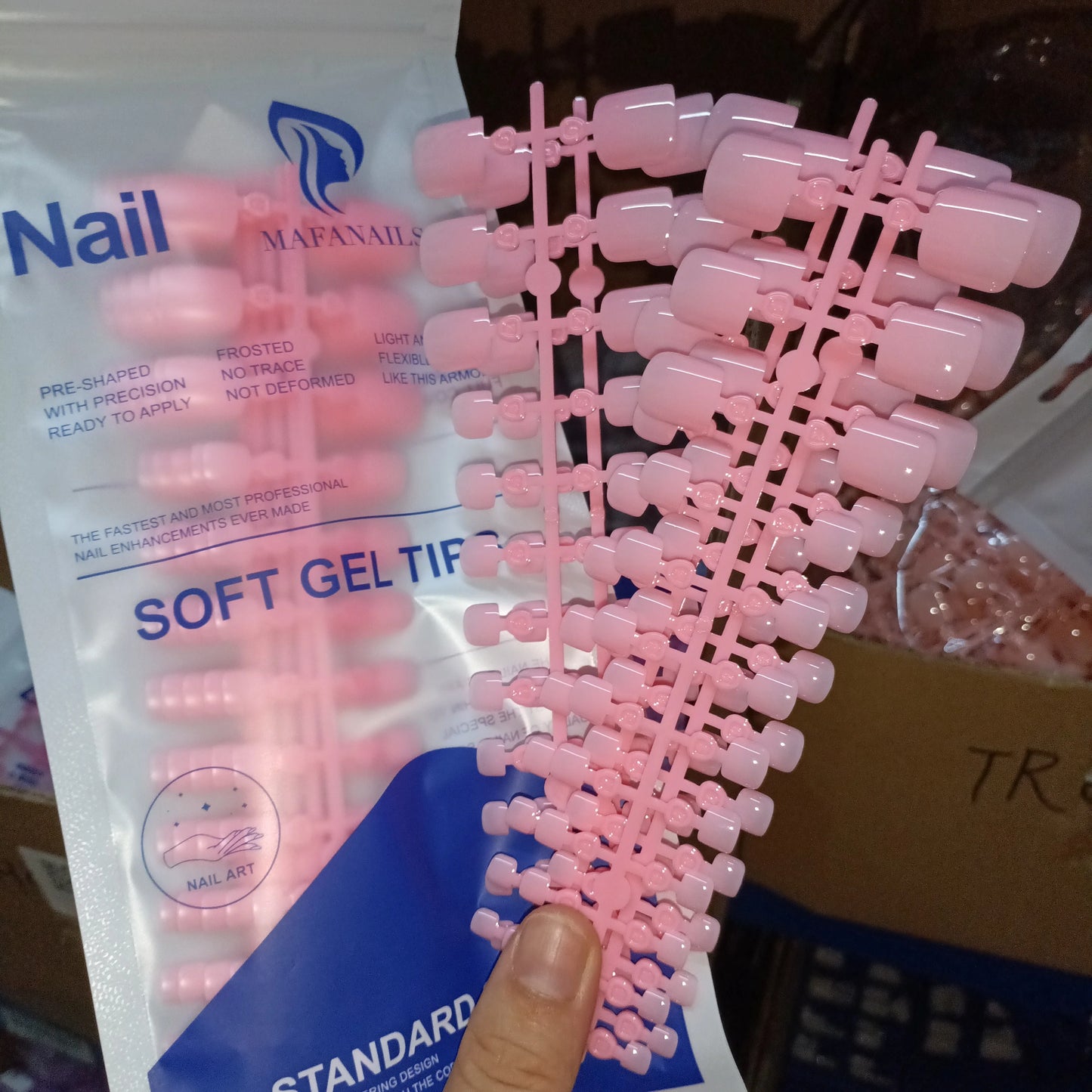 120pcs Square ToeNail Tips - Short French Tip Press On Toenails Pink Soft Gel Toe Nail Tips Full Cover Fake Toe Nail Extensions