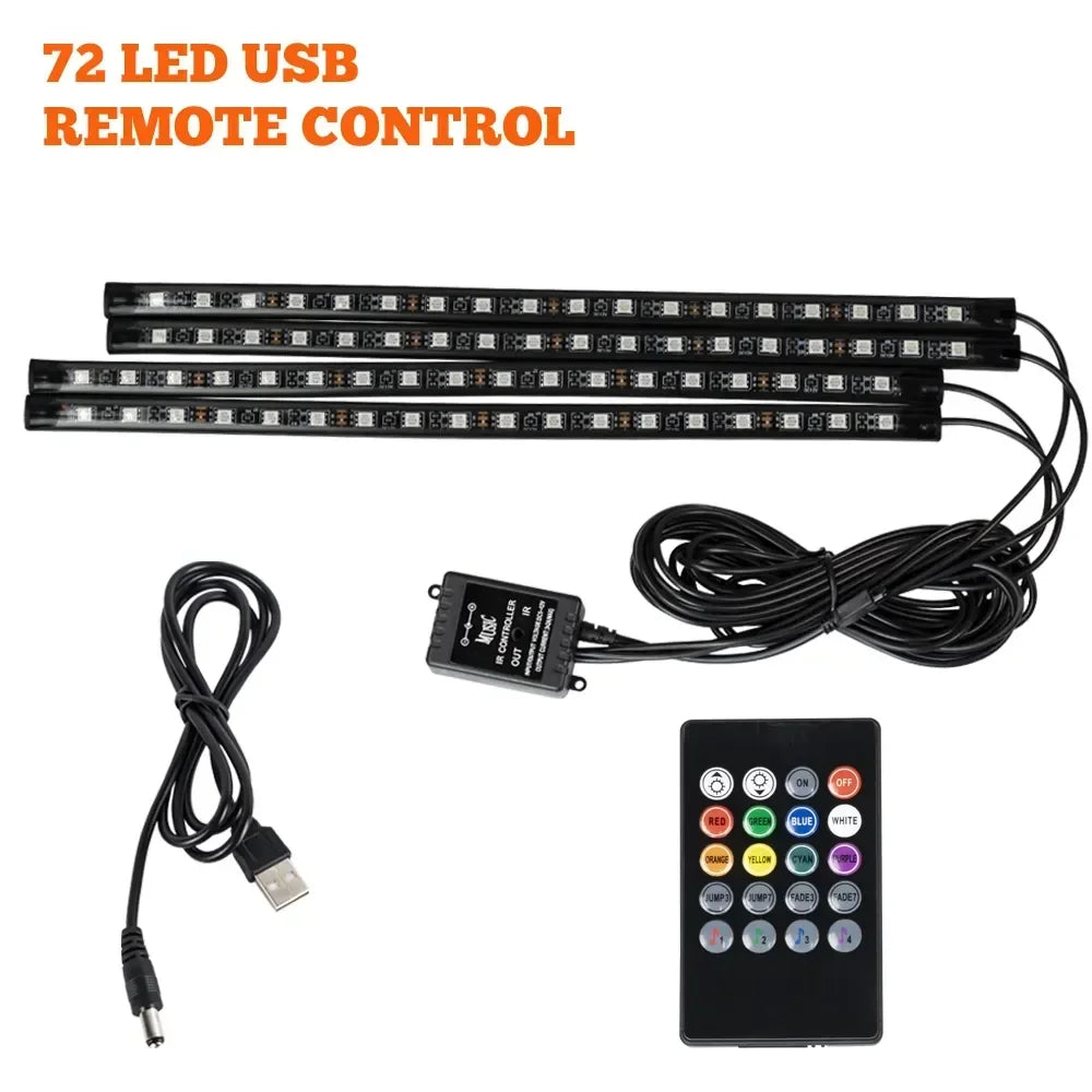 Neon LED RGB Car Underglow Bottom Light Remote/APP Control Flexible Waterproof LED Strip Car Underbody Light Decorative Lamp
